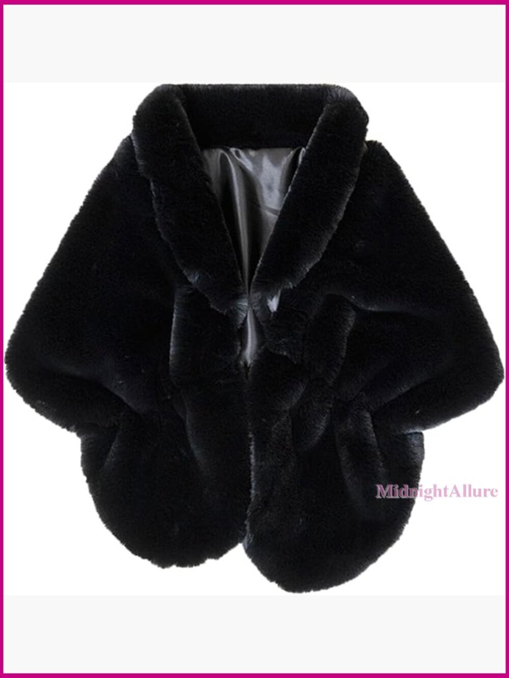Faux Fur Shawl Wrap for Women, Snap Button, Wedding Party Accessory